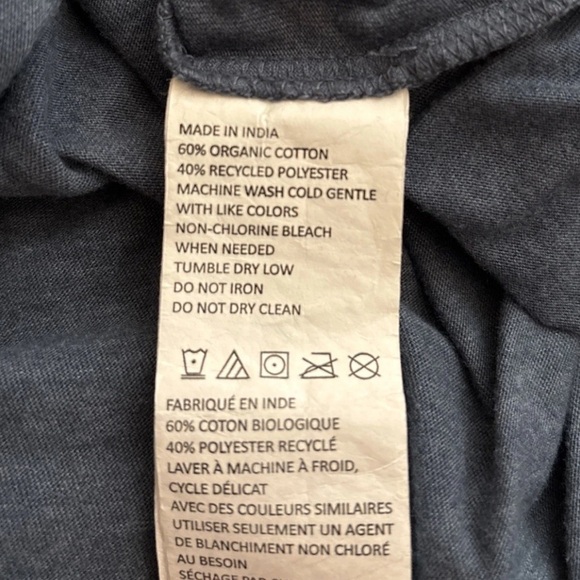 Prana Men's T Shirt XL Denim Blue Short Sleeve Cotton Blend Outdoors Gray Pocket - Picture 5 of 6